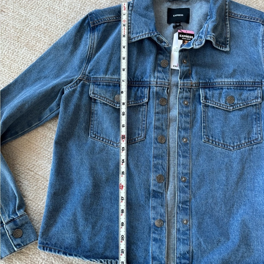 Express Women's Blue Jean Jacket Small BRAND NEW NWT MSRP $98 - Picture 5 of 8
